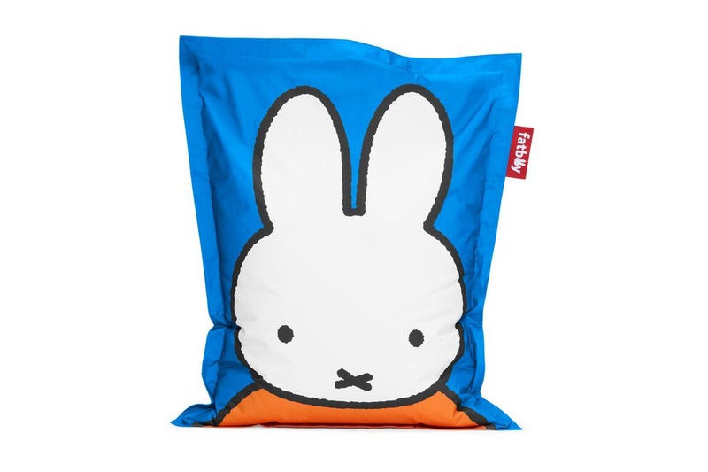 Fatboy Junior Nylon Bean Bag x Miffy/Boris | Indoor Use Kid-sized beanbag | Simple to clean, Perfect for reading, Relaxing, or playtime | Sturdy & durable | Comfortable | 130x100 cm - Blue - Image 1